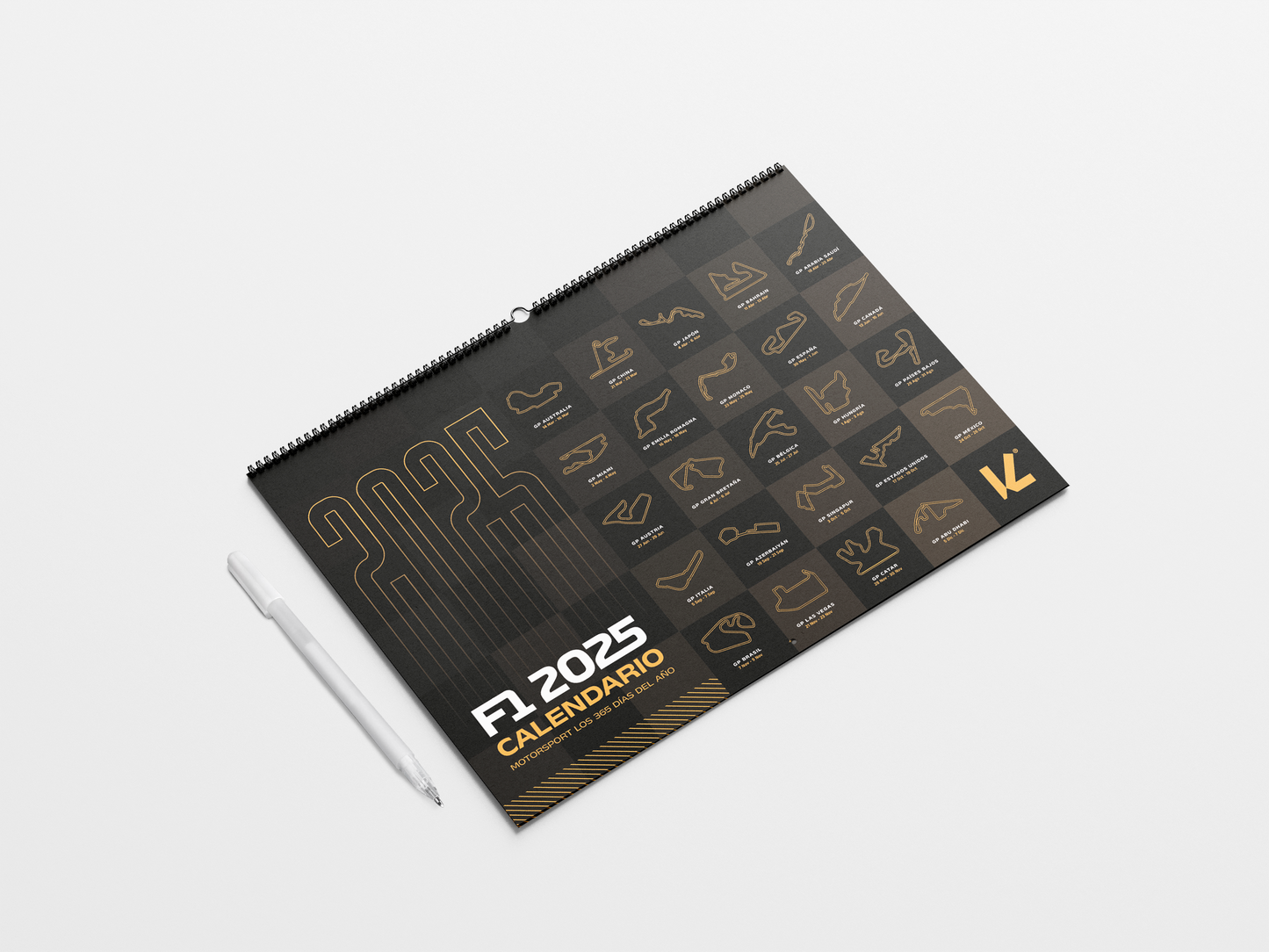 Calendario de pared 2025 de Formula 1 - Motorsport