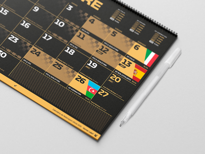 Calendario de pared 2026 de Formula 1 (+ MotoGP, F2, F3, WEC y más) - Motorsport
