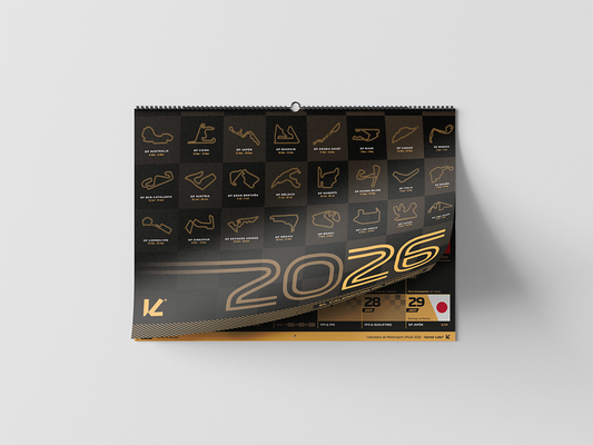 Calendario de pared 2026 de Formula 1 (+ MotoGP, F2, F3, WEC y más) - Motorsport