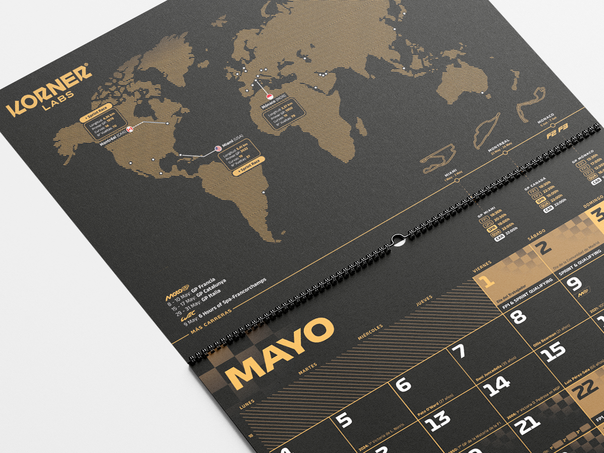 Calendario de pared 2026 de Formula 1 (+ MotoGP, F2, F3, WEC y más) - Motorsport