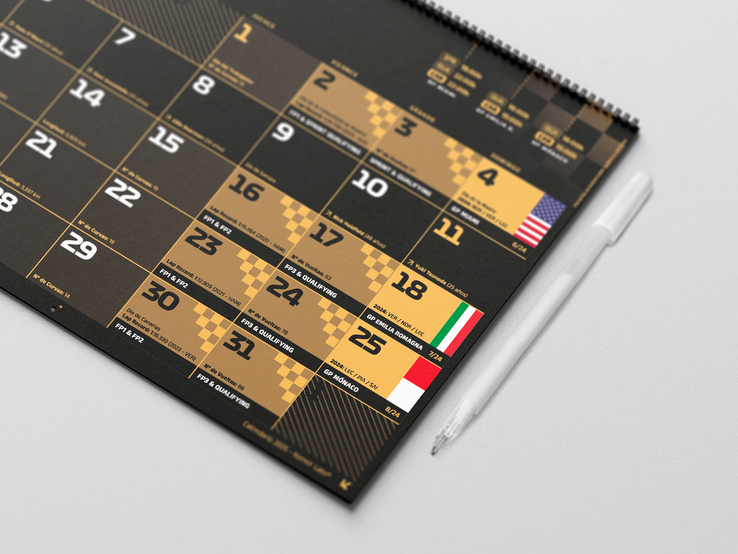 Calendario de pared 2025 de Formula 1 - Motorsport